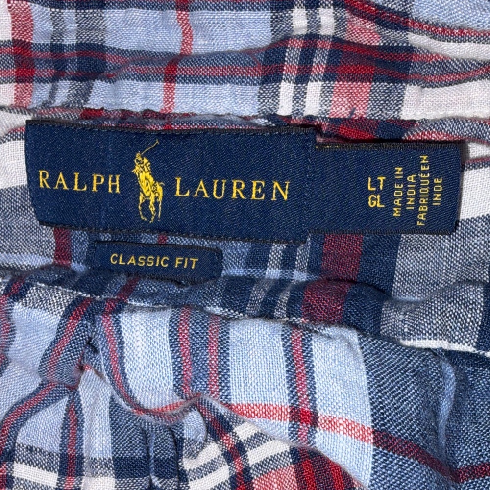 MENS Ralph Lauren Blue Plaid Shirt - Picture 6 of 6
